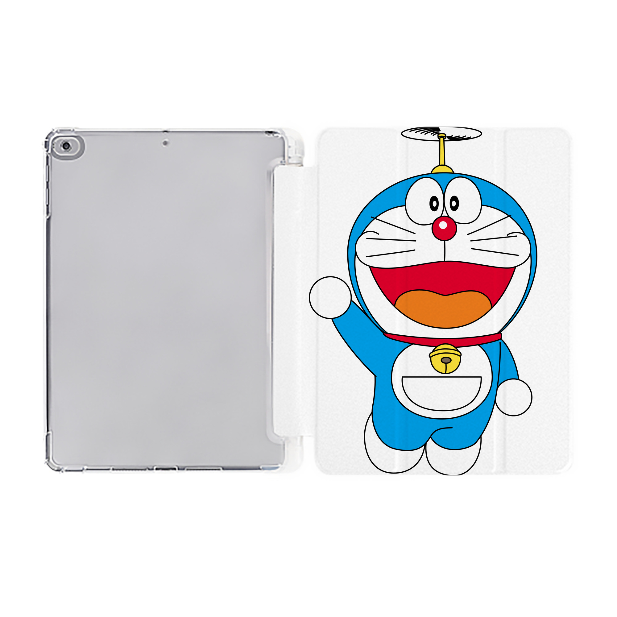 （画像用） ドラえもん Doraemon IPad ケース ペン収納付き 三つ折りスタンド PUレザー×シリコン 対応機種9.5/10.5/10.9インチ